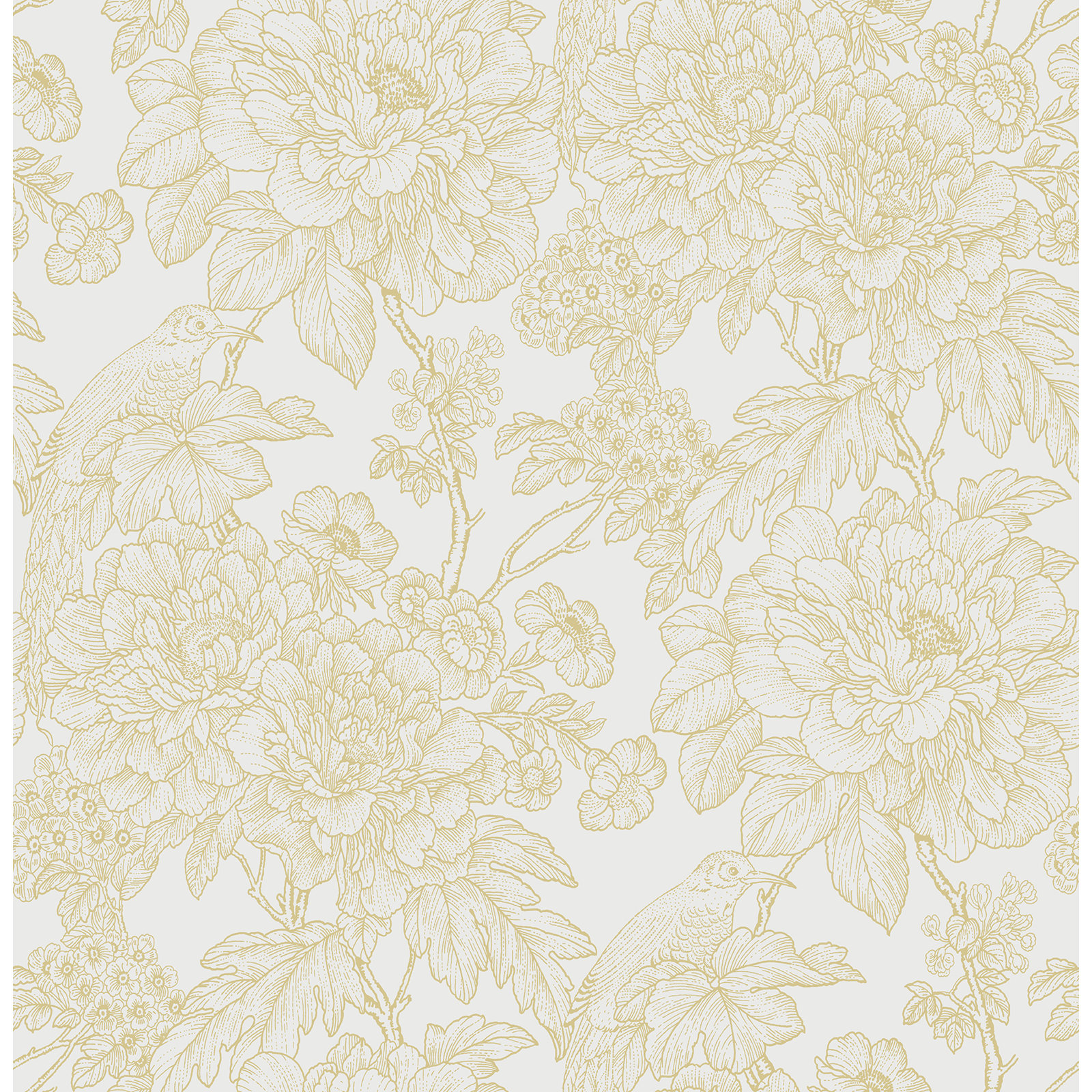 Viola Floral Wallpaper, Mustard