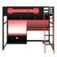 Lit mezzanine en bois avec bureau-879620464