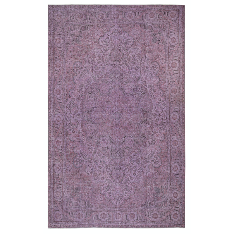 Tapis mauve 7,5 x 12,2 pi fabriqué en Turquie et fabriqué à la main en Turquie