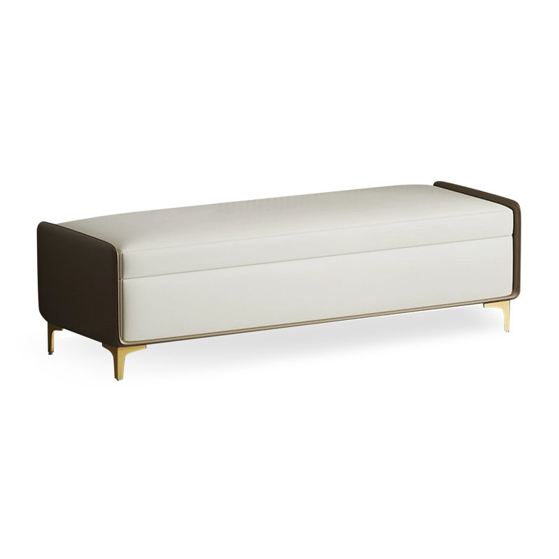 Banc avec revêtement, Beige / brun, 15.75" H x 62.99" W x 15.75" D