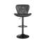 Tabouret de bar pivotant à hauteur réglable pour animaux de compagnie avec dossier, tissu technique résistant aux égratignures, repose-pieds et base en métal noir - Chaise de bar durable pour îlot de cuisine, bar de salle à manger, propriétaires d-1797406736-1806675156