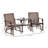 Brown Outdoor Glider Chairs With Coffee Table, Patio 2-Seat Rocking Chair Swing Loveseat With Breathable Sling For Backyard Garden And Porch-256110583