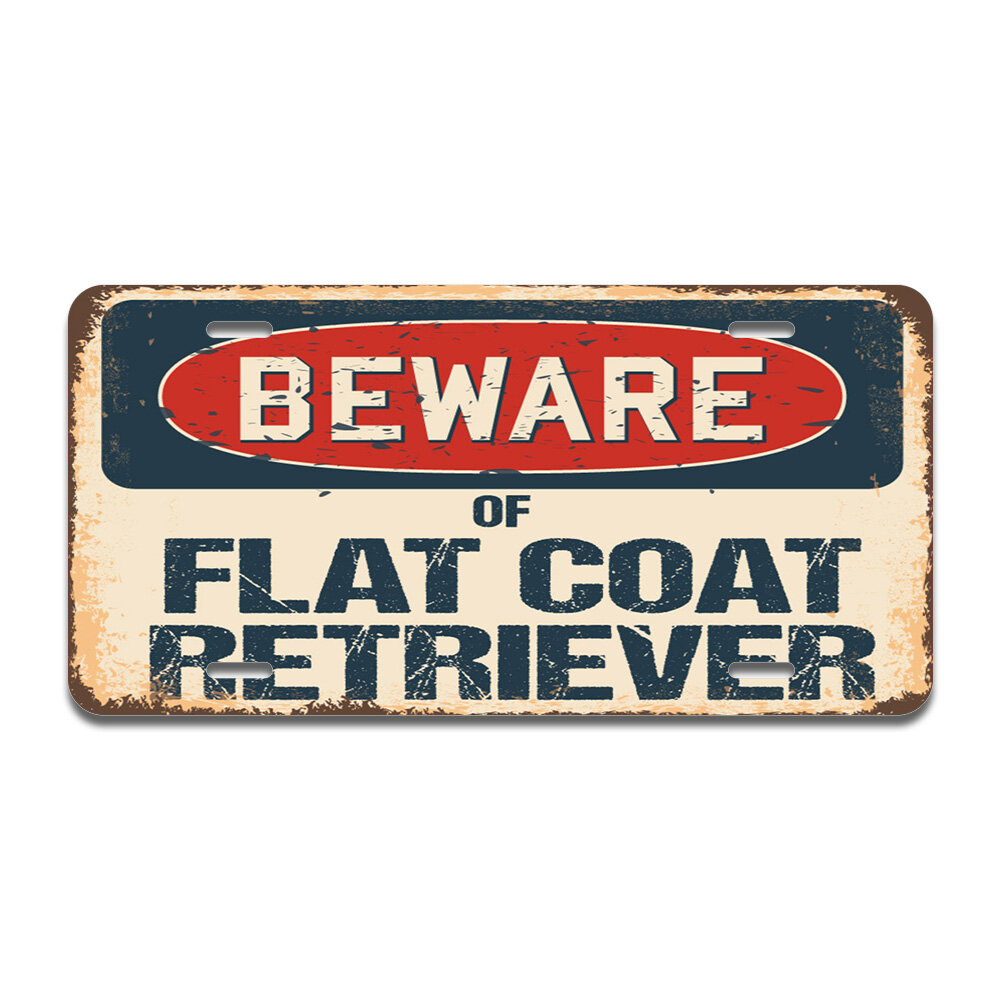 SignMission Beware of Flat Coat Retriever Aluminum Plate Frame | Wayfair