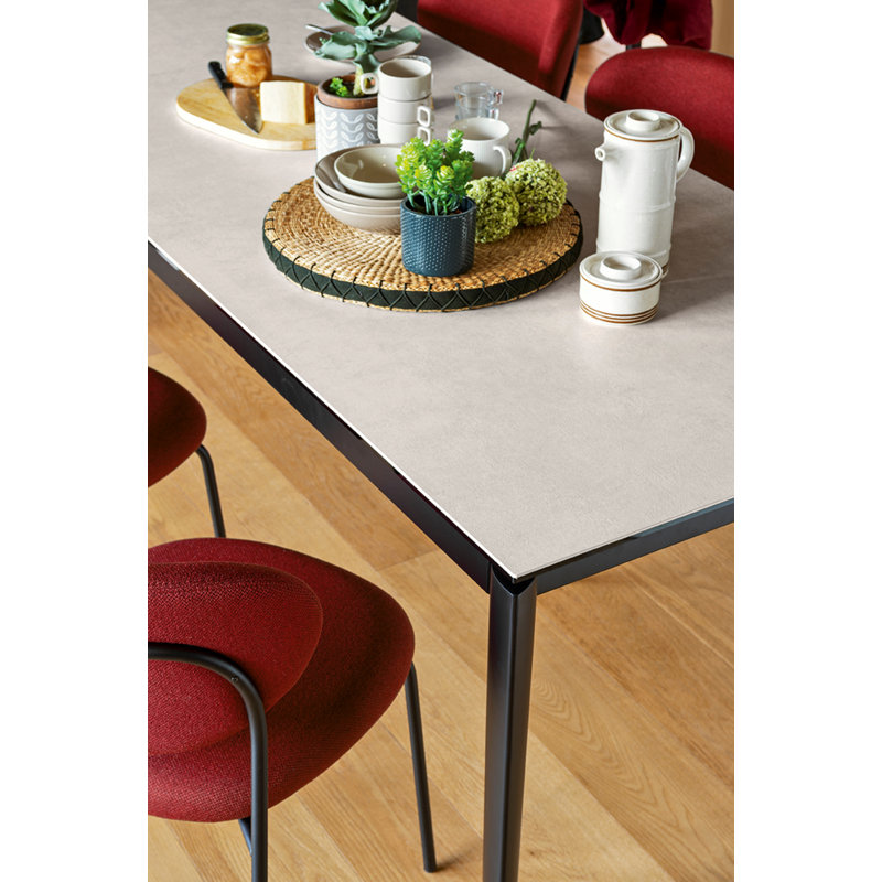 Cozy Upholstered Chair with Metal Frame, Burgundy, Matt Black