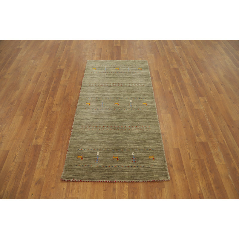Little Animals Design Wool Gabbeh Style Runner Rug 2x5