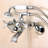 Kingston Brass Essex Three-Handle 2-Hole Wall Mount Clawfoot Tub Faucet with Hand Shower-14961916