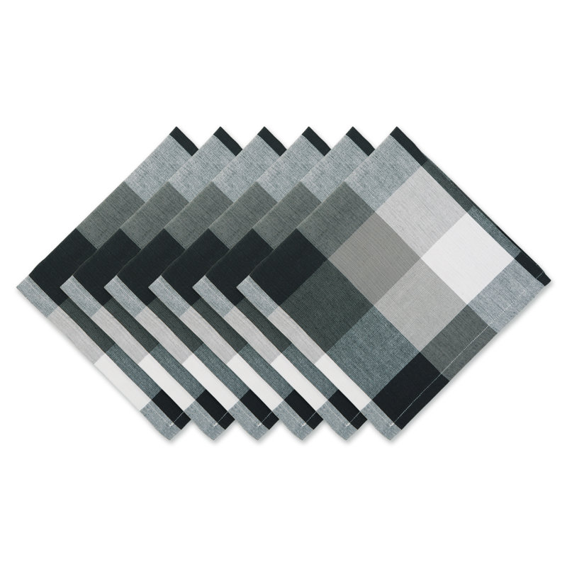 Betzabel Cotton Checkered Square Napkin, Black