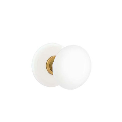 Emtek Passage Knobset w/ Ice White Porcelain Rosette and Ice White Porcelain Knob