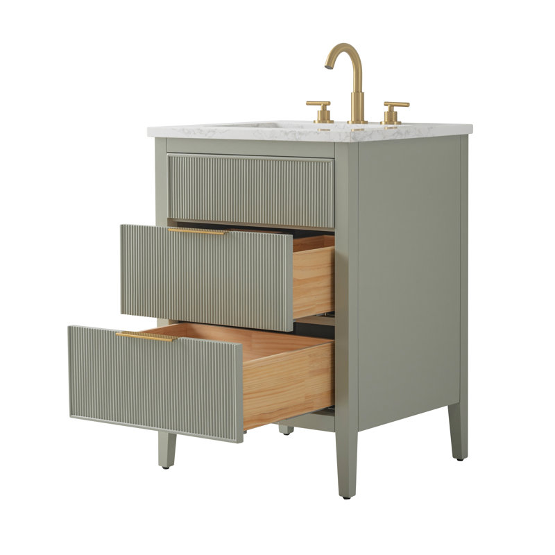 Emma 24" W Single Vanity, Light Sage