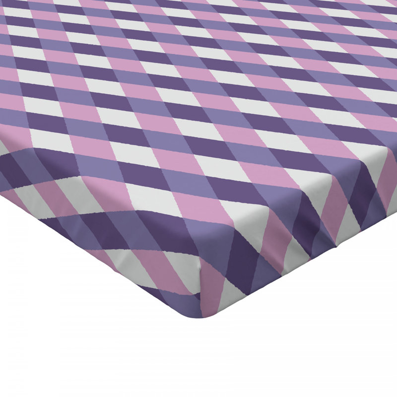 Twin XL Mauve and White Microfiber Fitted Sheet