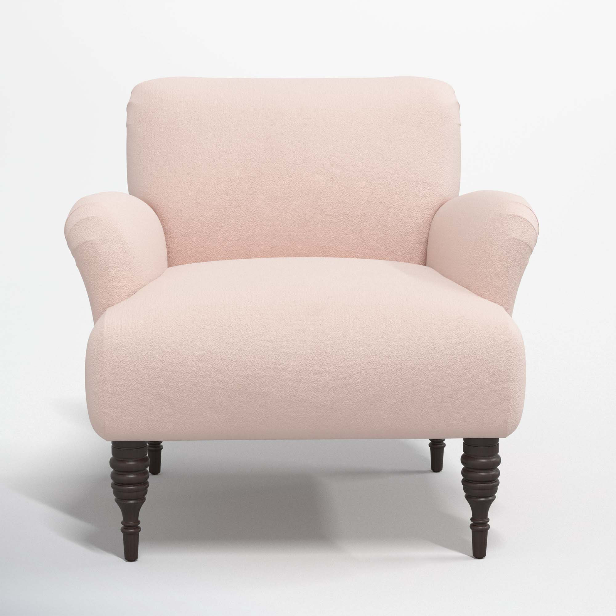 Allura Upholstered Armchair, Classic Blush Performance Velvet