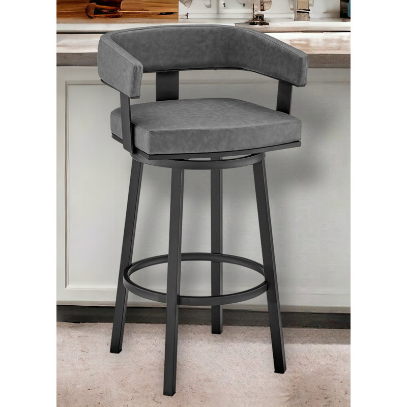 Chaise de bar 26 po gris et noir
