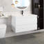 Meuble-lavabo mural simple 36 po avec plateau en marbre de culture Liduvina