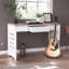 Modern Minimalist Office Desk with a Drawer, Trellis Styled Legs , Sturdy and Durable