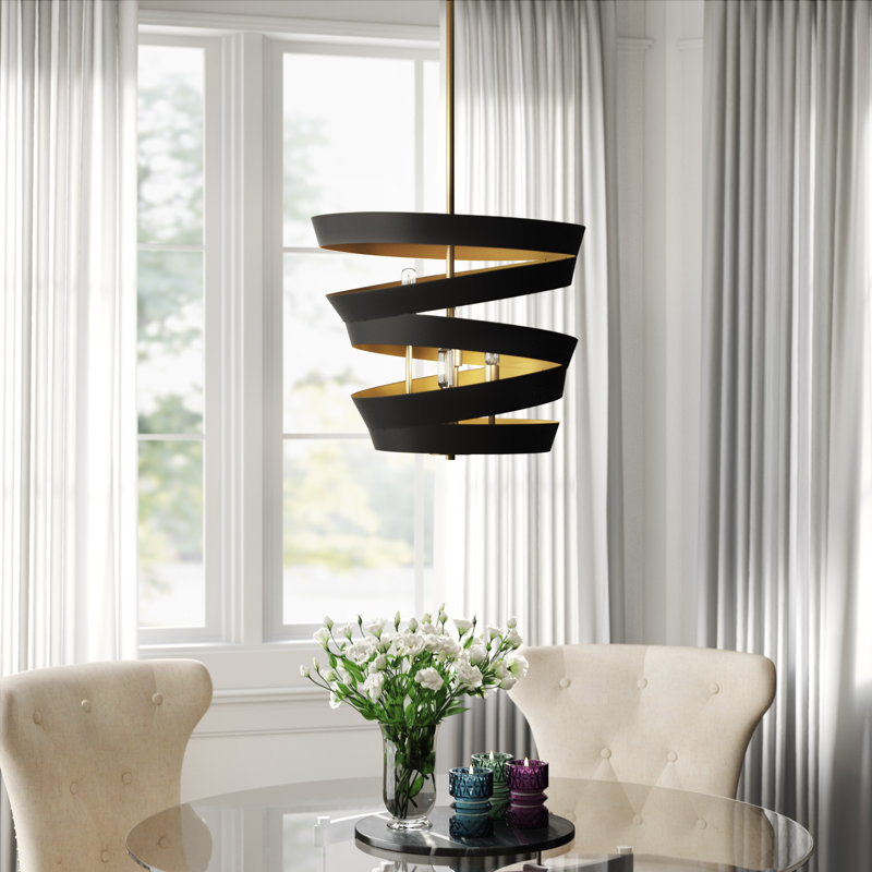 Lustre à niveaux unique et audacieux à 4 lumières mâlek