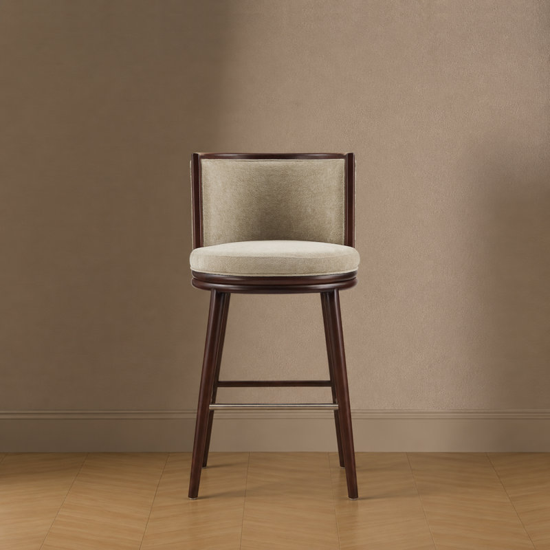 Tabouret de bar rembourré Evalyn, Naturel, Tabouret de bar (siège d'une hauteur de 29,3 po)