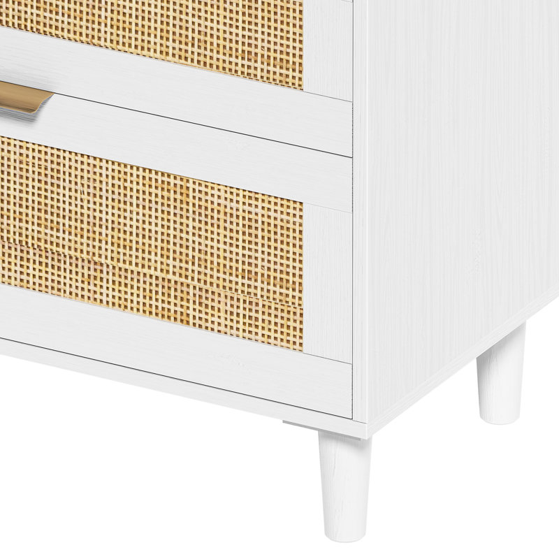 Storage Cabinet, White/Natural 2, 29.53" H x 59.06" W x 15.75" D