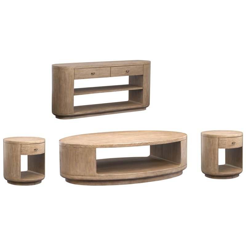 Table basse ovale avec 2 tables de bout et console Braxton