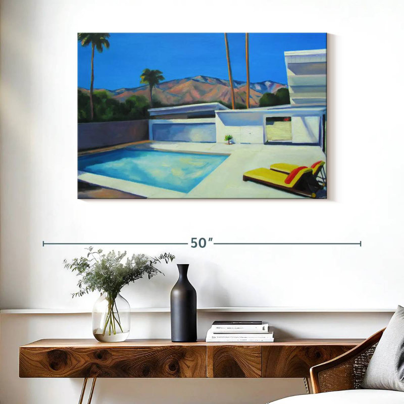 Lilie By The Pool II, 26" H x 39" W