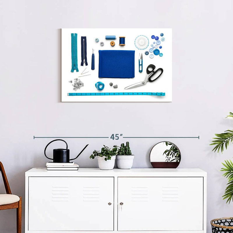 Senne Blue Sewing Kit, 20" H x 30" W