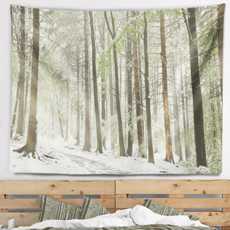 Paysage, forêt de hêtre, paysage, tapisserie, H 32 po x l 39 po