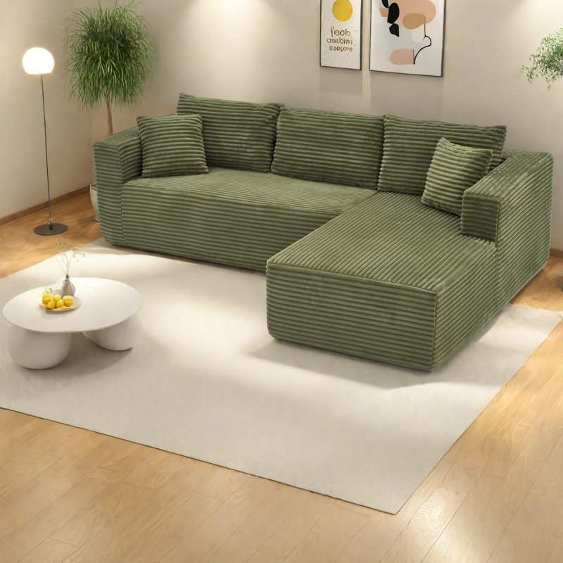 Corduroy L-Shaped Sectional Reversible