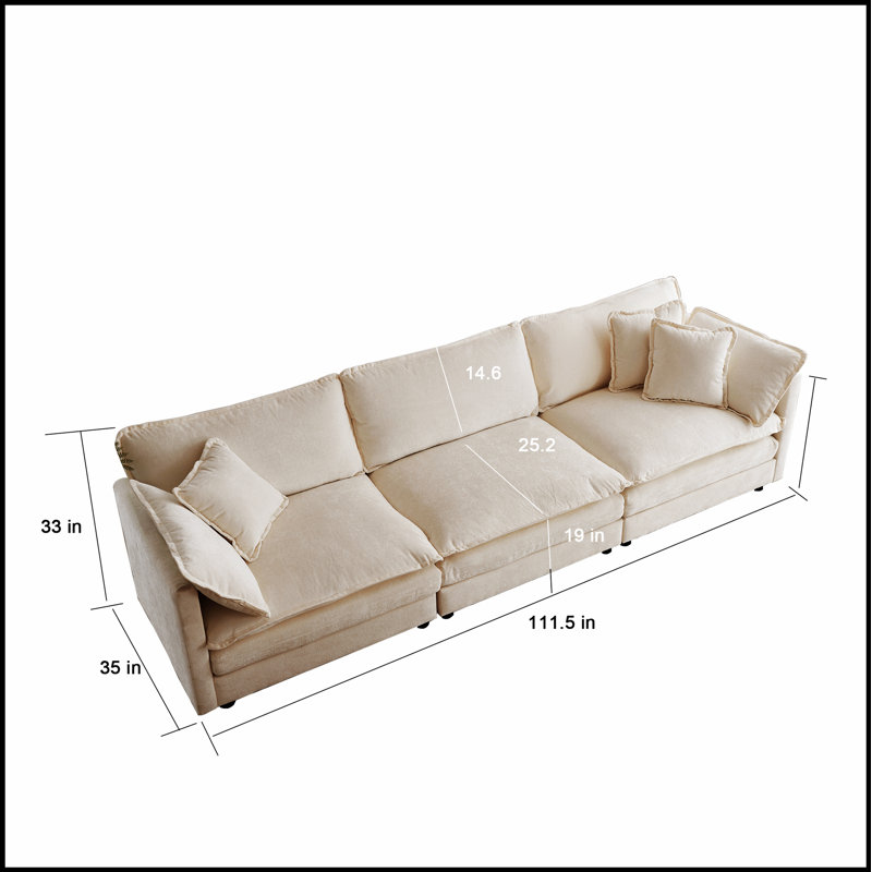 Luxueux canapé modulaire surdimensionné pour le salon, rehaussant le confort et le style avec ce repose-pieds convertible, 3