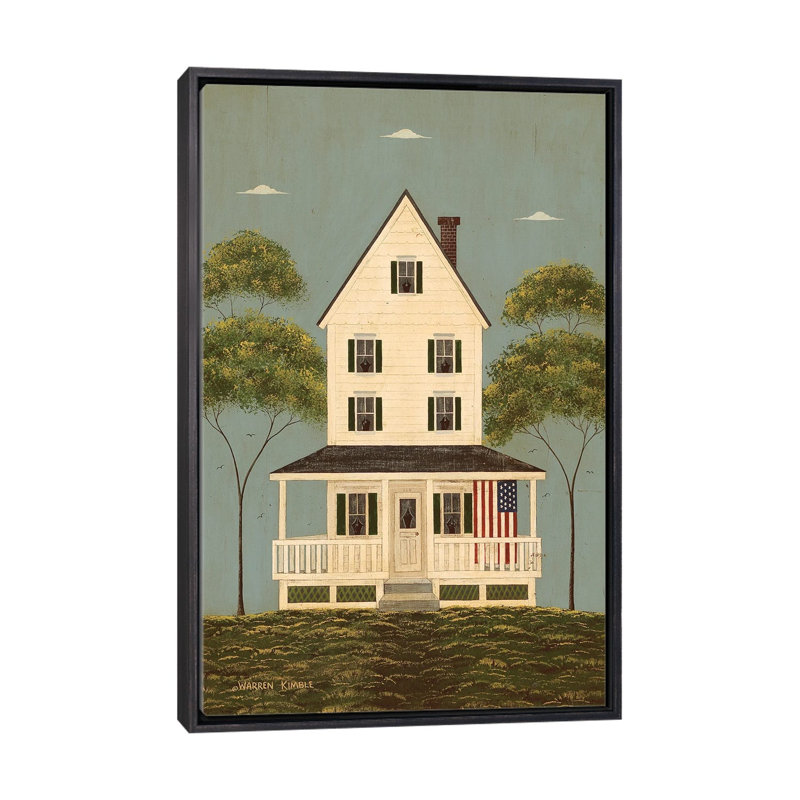 Front Porch - Framed Wall Art Print, 60" H x 40" W, Framed Print without Mat, Distressed Black