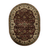 Wool Oriental Area Rug in Cream