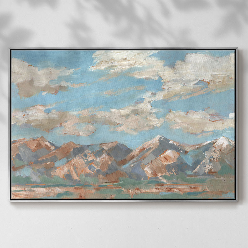 «Pastel Western Vista I», reproduction sur toile tendue, Toile argentée avec cadre flottant, H 27 po x l 41 po x P 2 po, Non