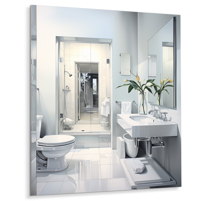 Bathroom Minimalist Oasis II Bathroom Metal Wall Decor, 20" H x 12" W