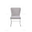 Chaise d'appoint en velours gris clair et finition chromée Daire (ensemble de 2)