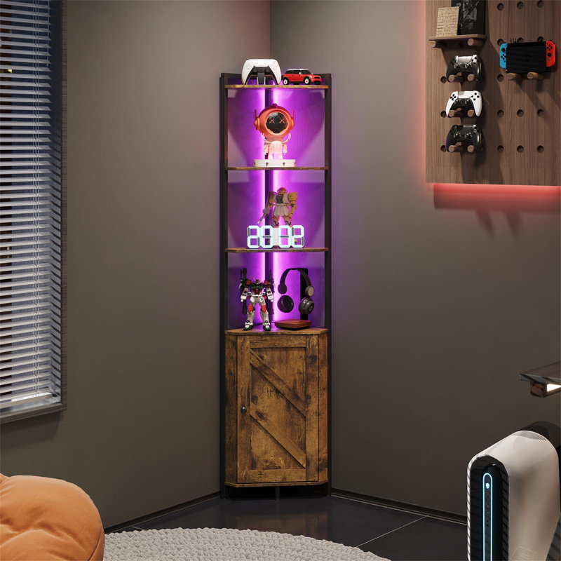 Annettee 172cm H x 32cm W Metal Corner Bookcase