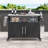 54.5" Outdoor Kitchen Island With Stainless Steel Tabletop, Metal Grill Cart Table With Storage Cabinet, Spice Rack And Towel Rack, Outdoor Bar Cart With 4 Lockable Wheels For Outside BBQ