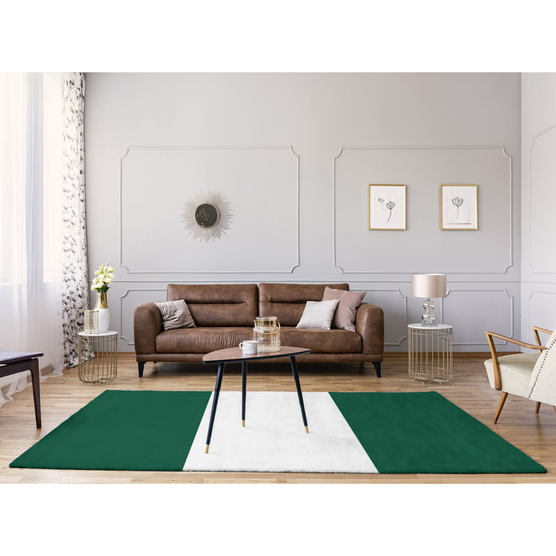 Tapis de football à rayures en poly/vert new york fly, Rectangle 9 pi x 12 pi
