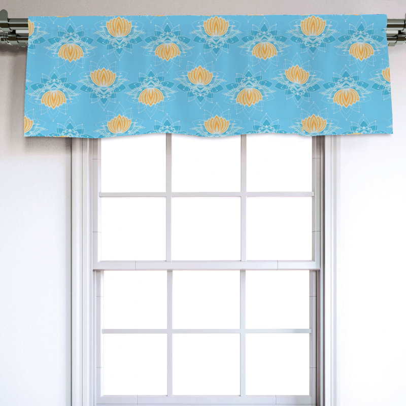 Sateen Floral Ruffled Window Valance