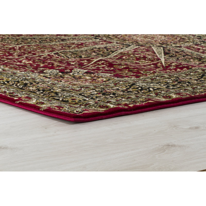 Palfrey Collection Red Traditional Area Rug, Runner 2'8" x 8'1"