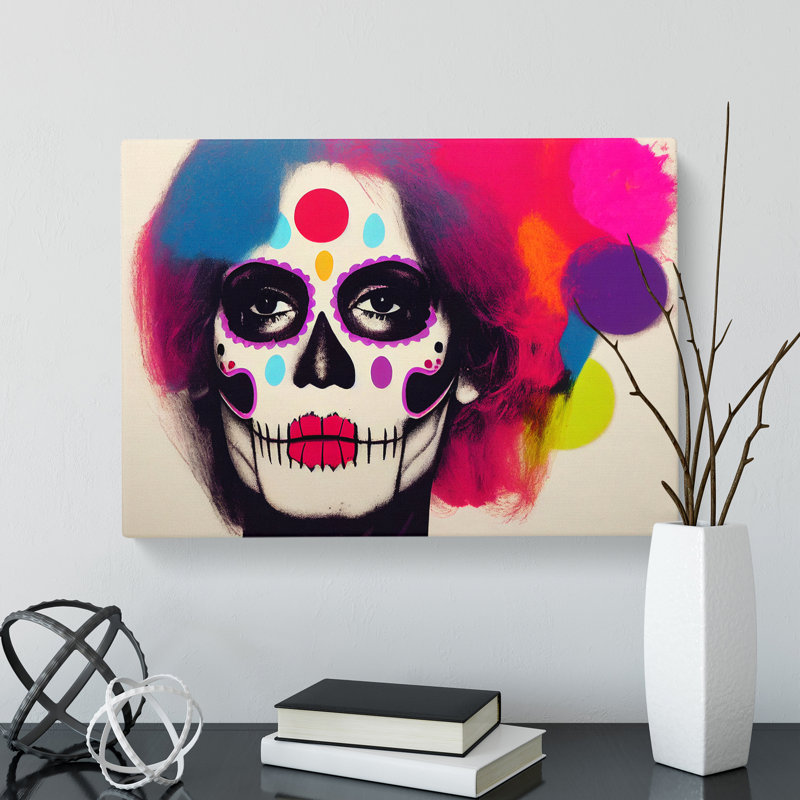 Sugar Skull Woman Vol.4 - Wrapped Canvas, 35cm H x 50cm W x 3cm D