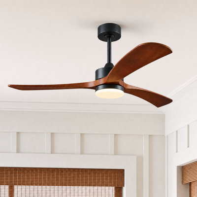 52" Modern Farmhouse Dimmable Ceiling Fan with LED Lights and Remote Control