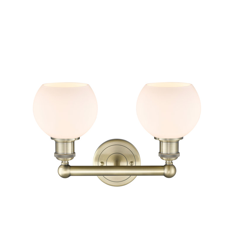 Cambria 2 - Light Dimmable Vanity Light, Matte White, Antique Brass