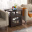 Table de bout haute de 24 po avec rangement et prises intégrées Cherelyn pour salon, chambre à coucher, bureau, tables de chevet-87705831-87714087