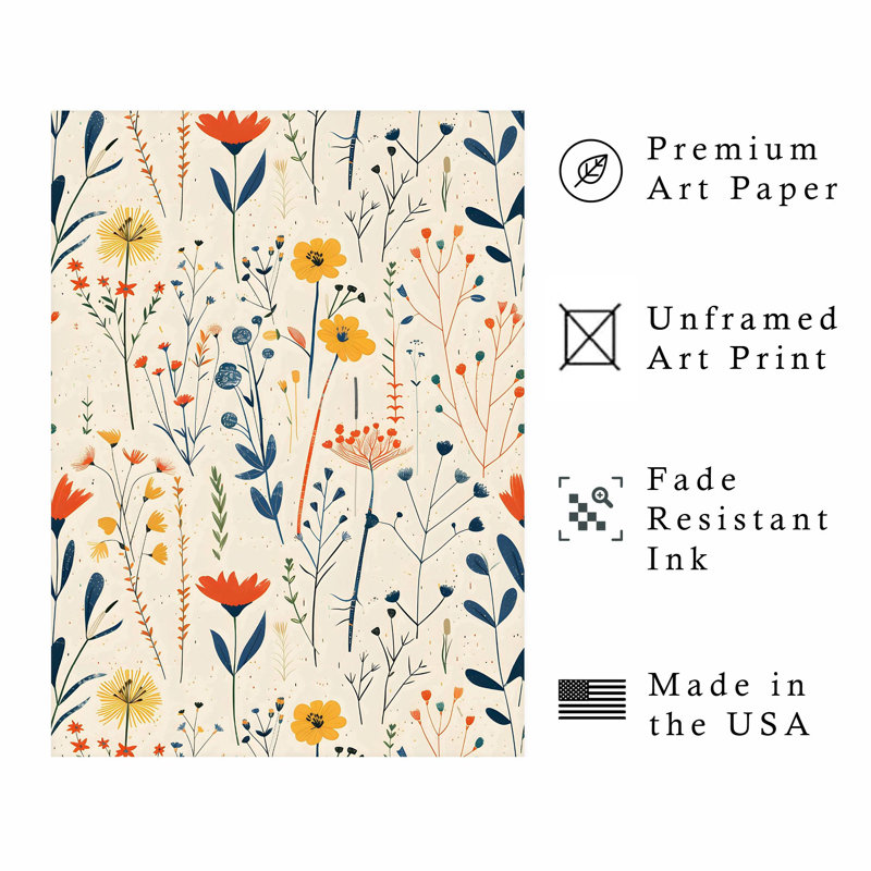 «Botanical Wildflowers Dream VII Cottage», reproduction d'art non encadrée