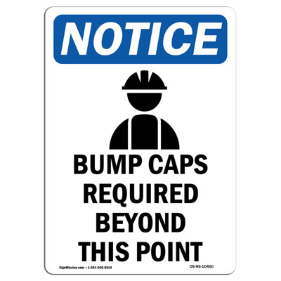 Bump Caps Required Sign with Symbol