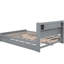 Lit plateforme de rangement innovant avec éclairage à DEL, conception en bois massif, style moderne pour une utilisation polyvalente dans la chambre à coucher