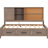 Antique Wood Colored Twin Size Daybed With Shelves, Cork Board, Ports & 3 Drawers - Solid For Bedroom Use 2 In Construction-85438307