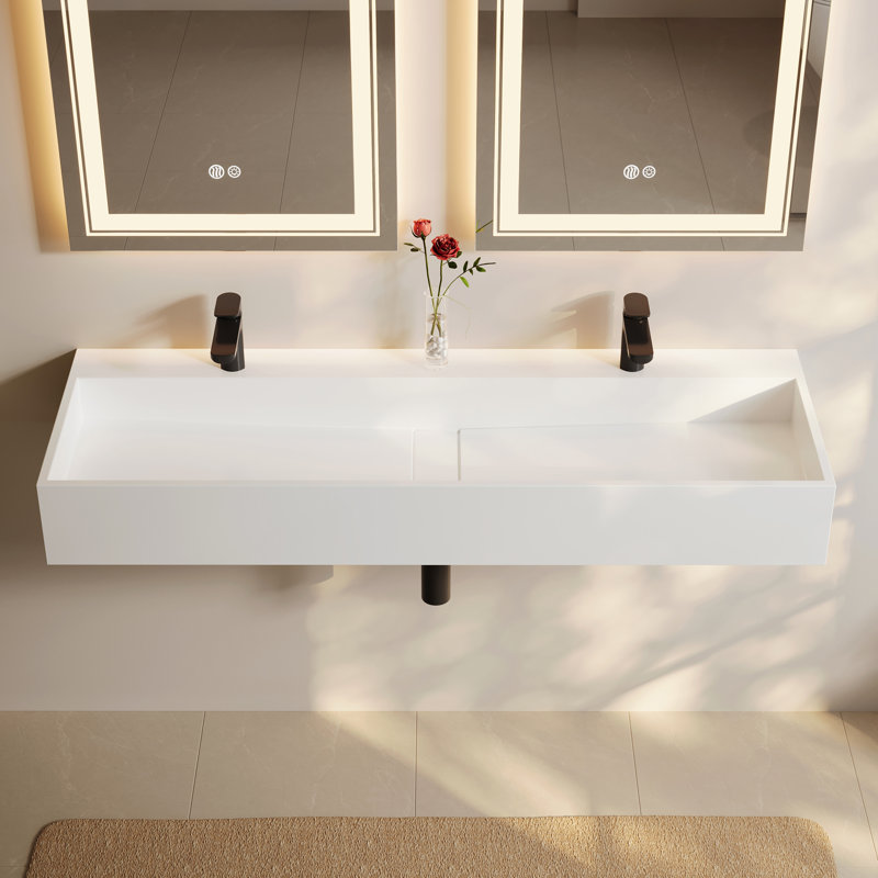 Homary 15.75 " Resin Rectangular Bathroom Sink