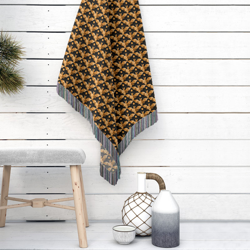Hand Woven Throw Blanket, 80" W x 60" L