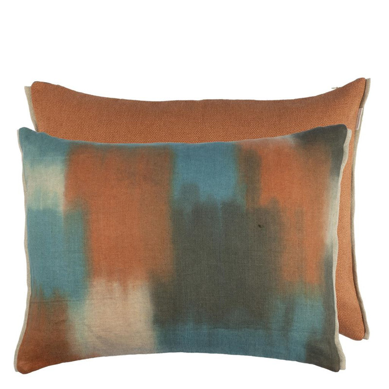 Carres Ombres Decorative Pillow, Terracotta