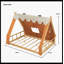 Lit double pleine grandeur avec tente et brun clair-364568767-364568760