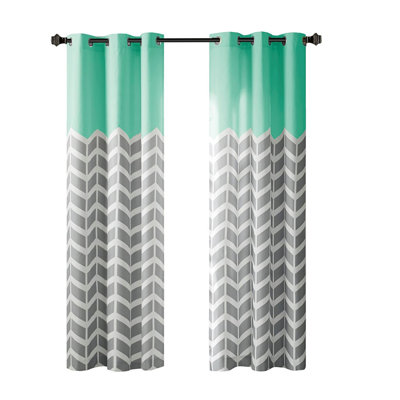 Paire de rideaux obscurcissant avec œillets Chevron